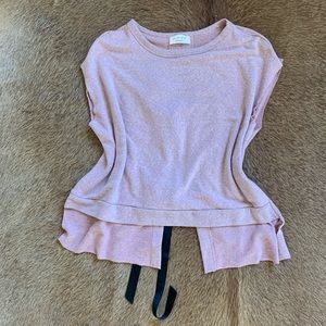 Dusty Rose Shirt Open Back with Bows
